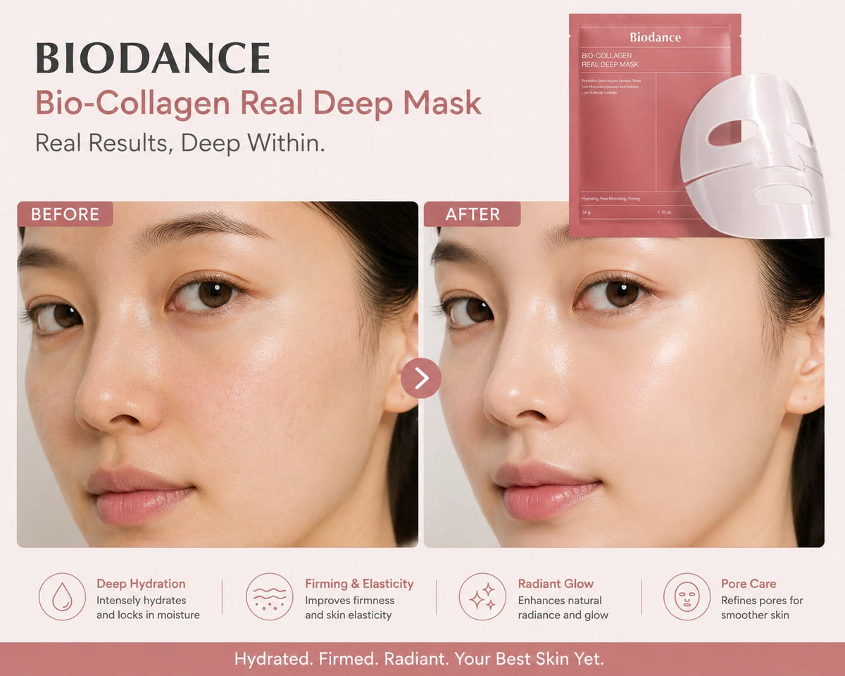 Biodance Bio-Collagen Real Deep Mask 4 Sheets Overnight Hydrogel Face K-Beauty